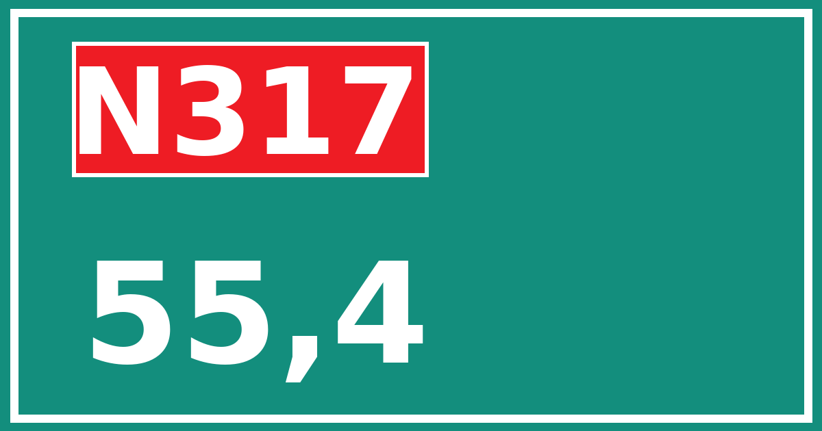 Hectometerbord N317 55,4