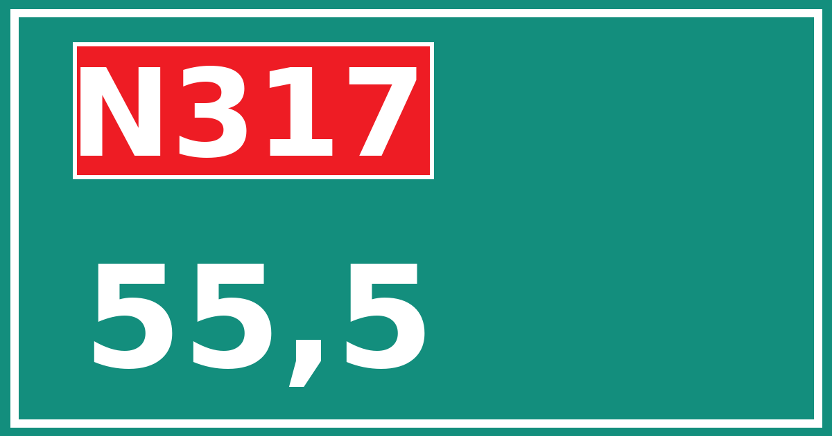 Hectometerbord N317 55,5