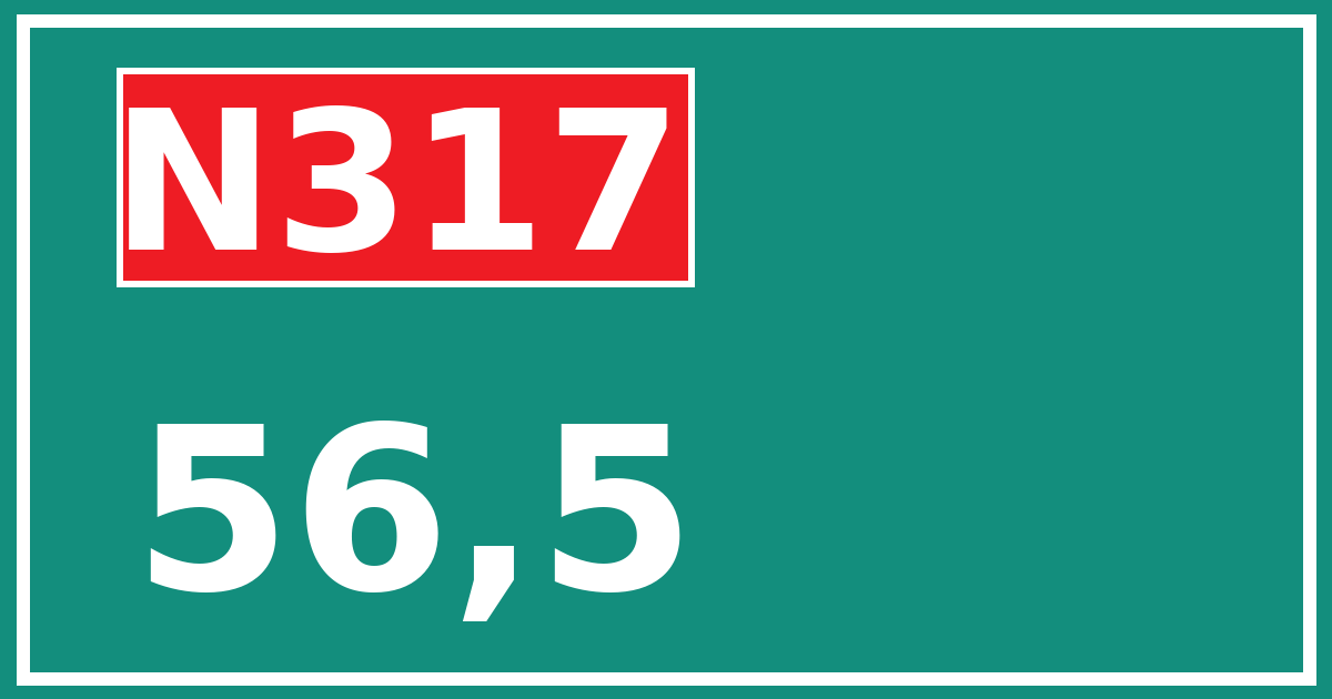 Hectometerbord N317 56,5