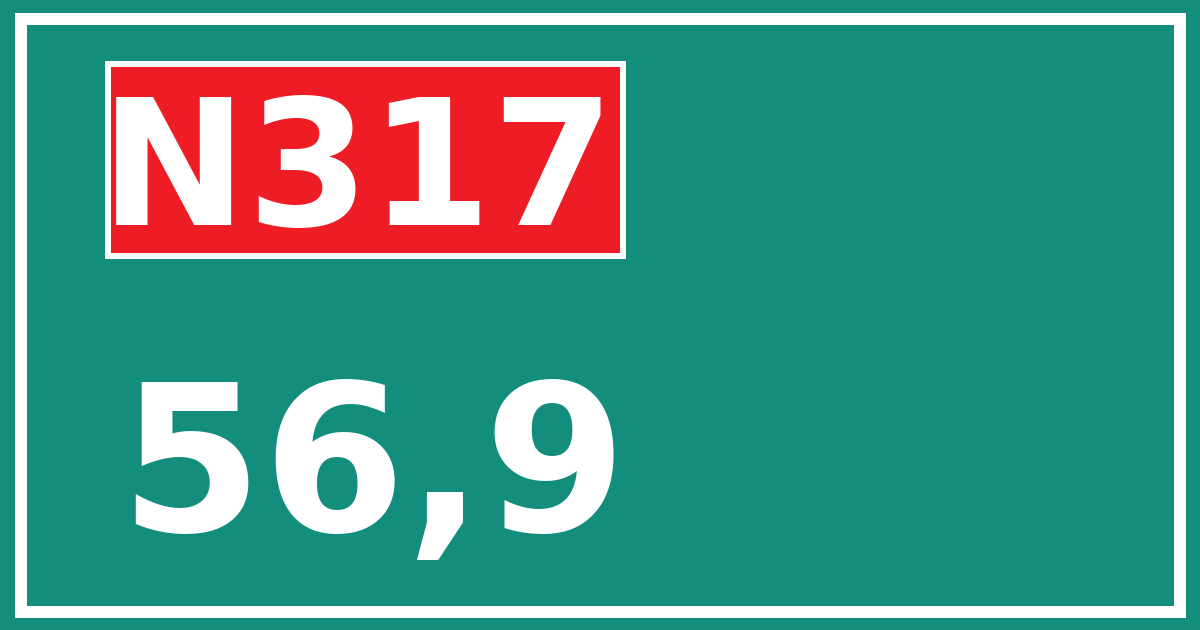 Hectometerbord N317 56,9