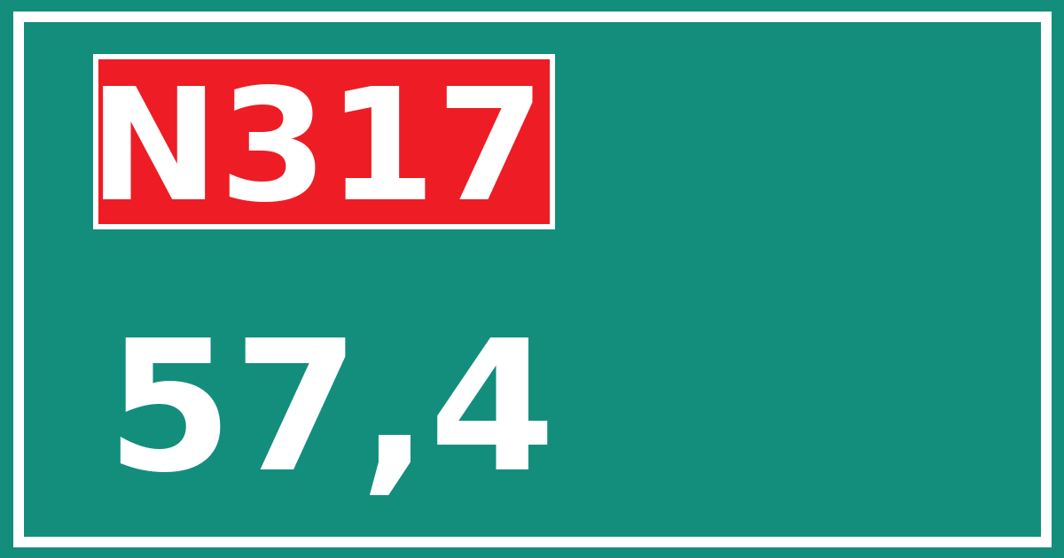 Hectometerbord N317 57,4