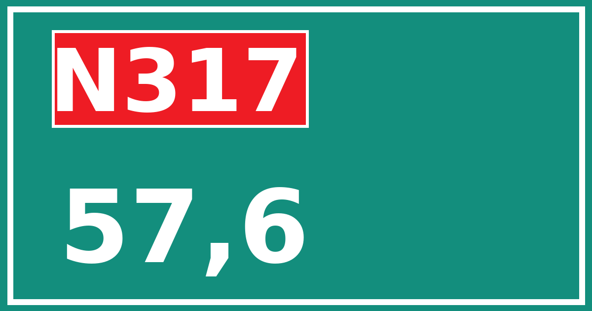 Hectometerbord N317 57,6