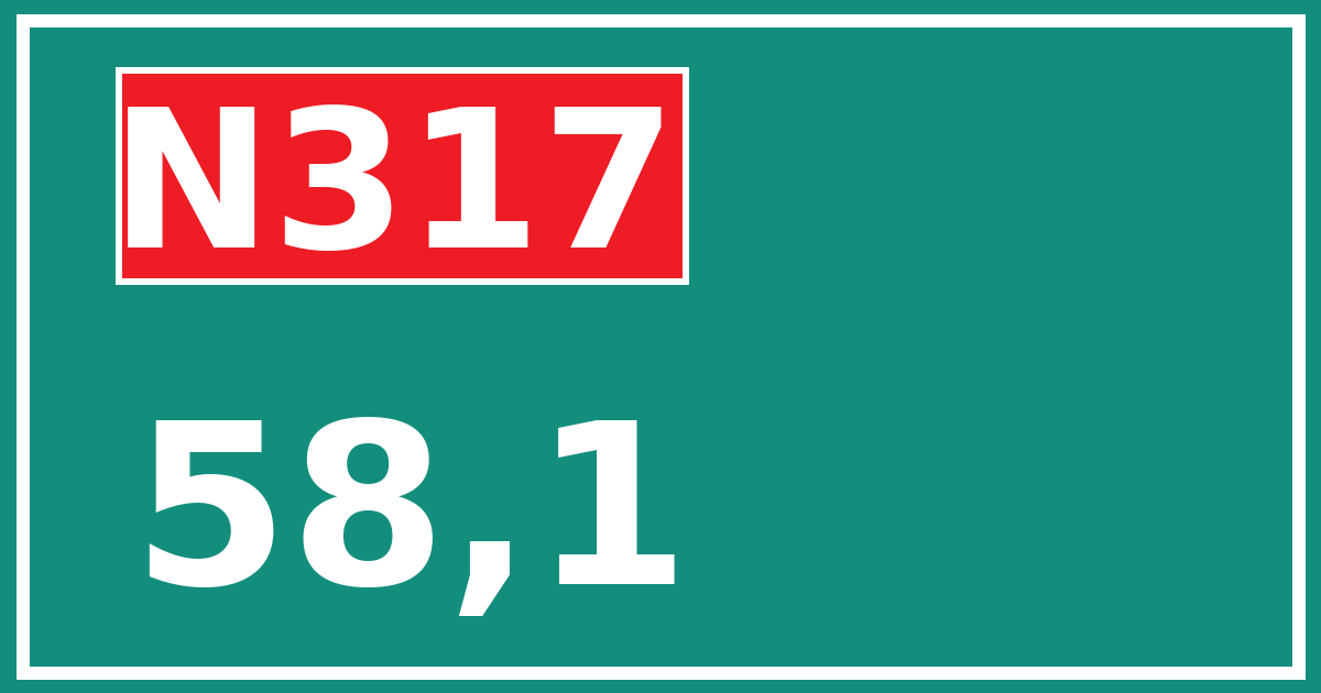 Hectometerbord N317 58,1