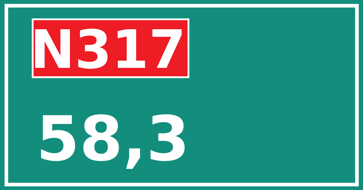 Hectometerbord N317 58,3