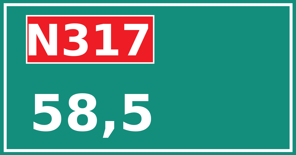 Hectometerbord N317 58,5