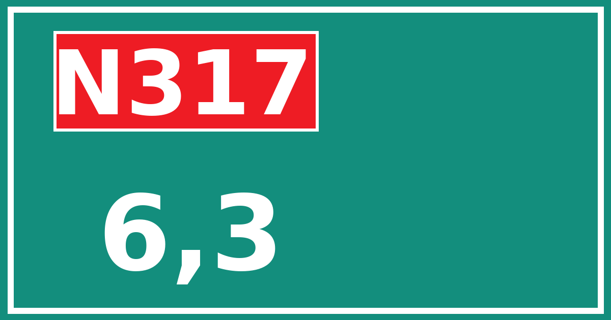 Hectometerbord N317 6,3