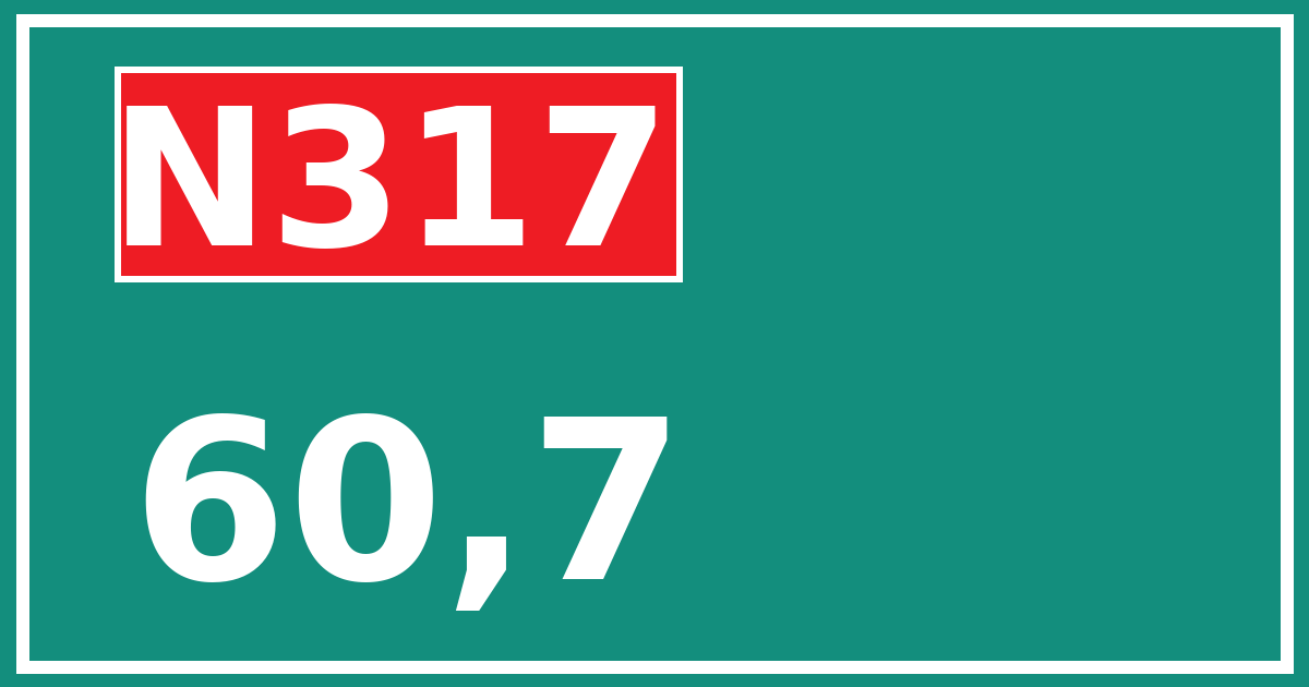 Hectometerbord N317 60,7