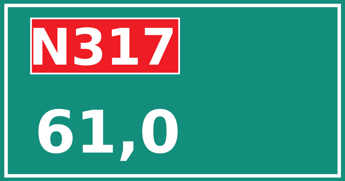 Hectometerbord N317 61,0