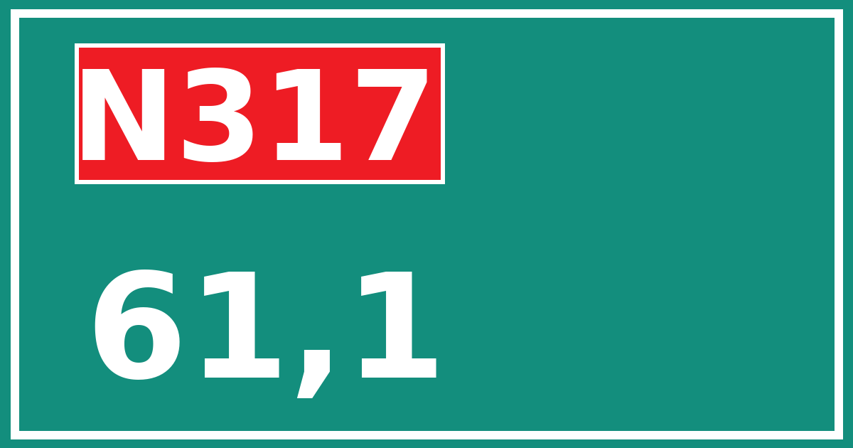 Hectometerbord N317 61,1