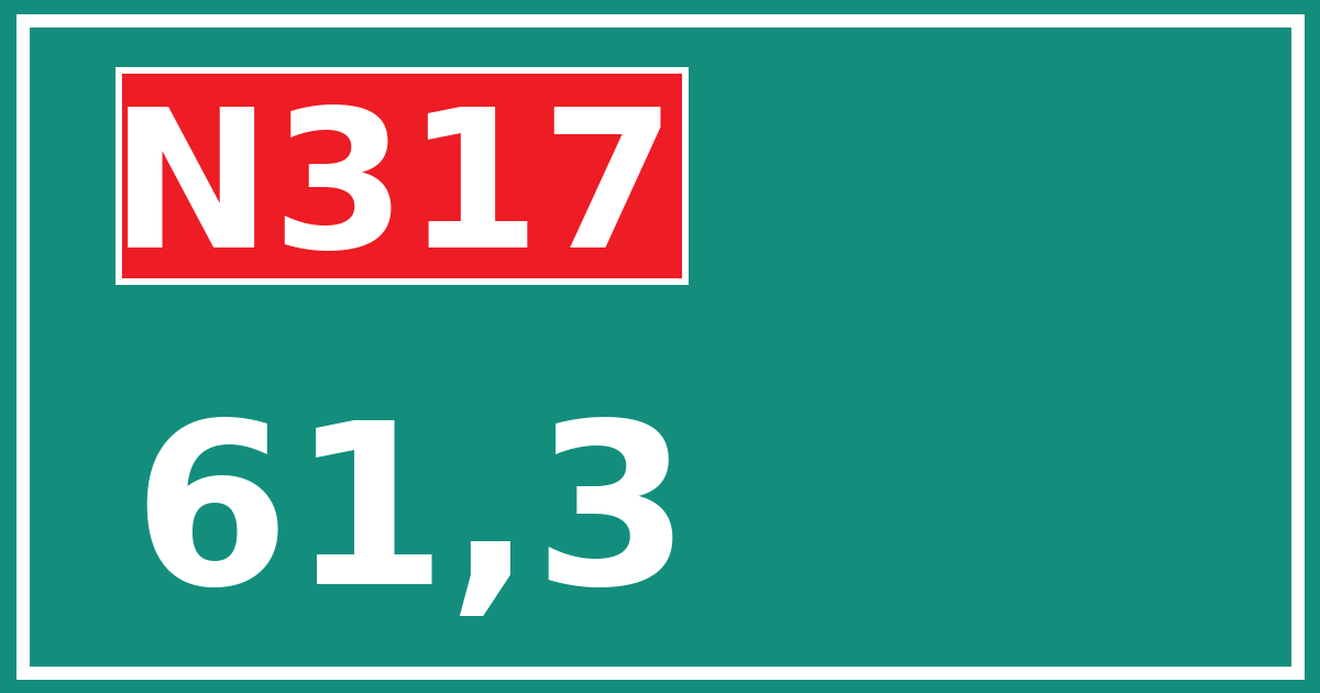 Hectometerbord N317 61,3