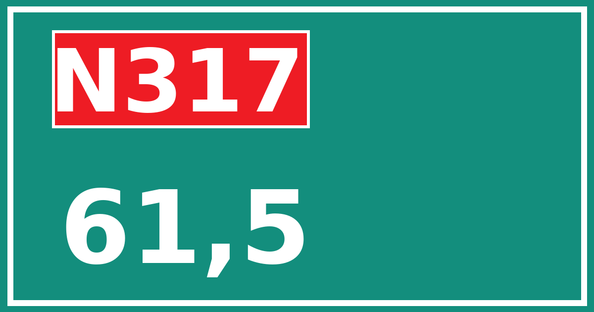 Hectometerbord N317 61,5