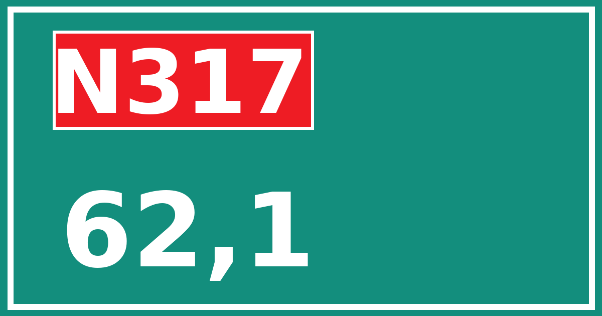 Hectometerbord N317 62,1