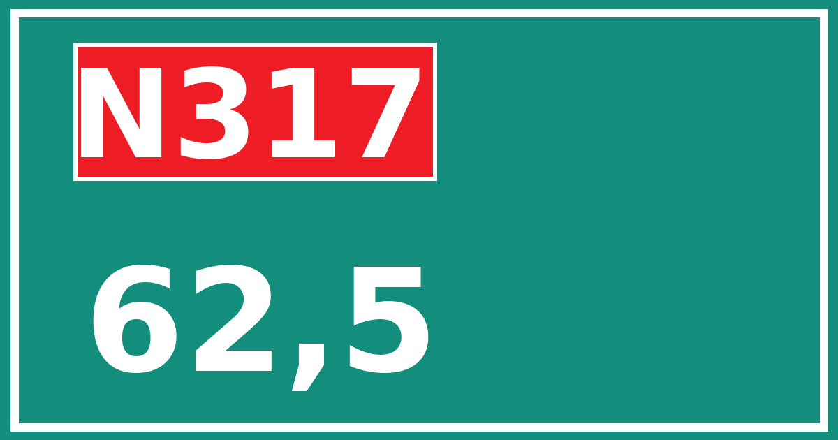 Hectometerbord N317 62,5