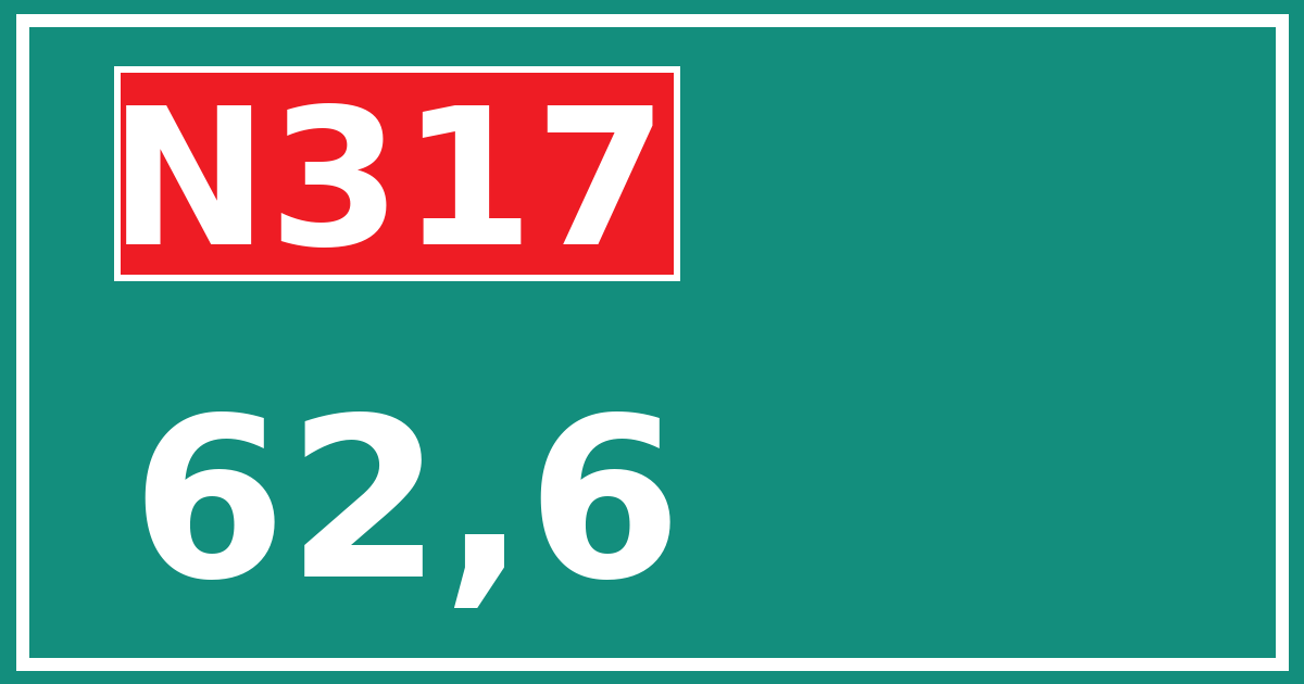 Hectometerbord N317 62,6