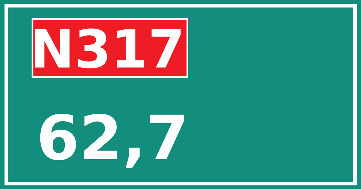 Hectometerbord N317 62,7