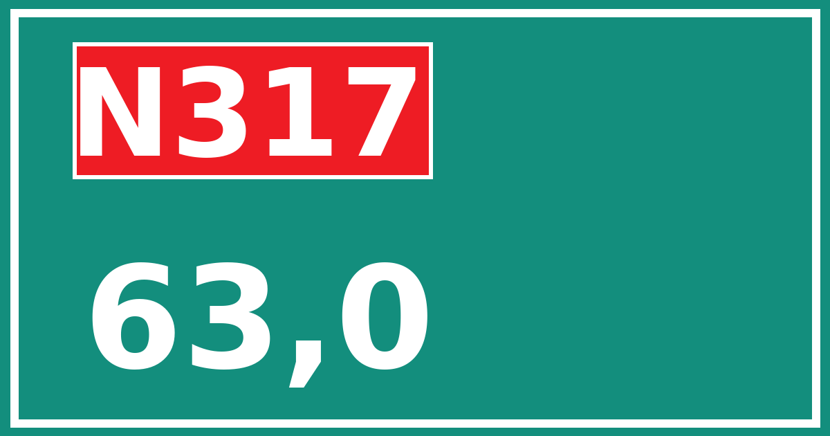 Hectometerbord N317 63,0