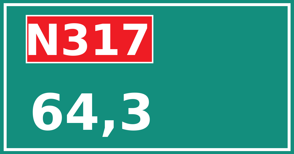 Hectometerbord N317 64,3
