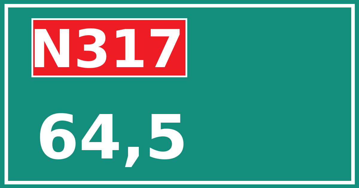 Hectometerbord N317 64,5