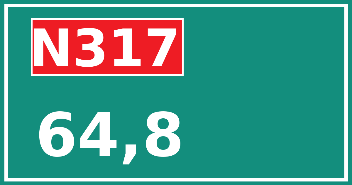 Hectometerbord N317 64,8