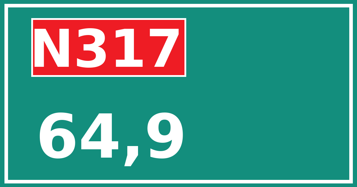 Hectometerbord N317 64,9