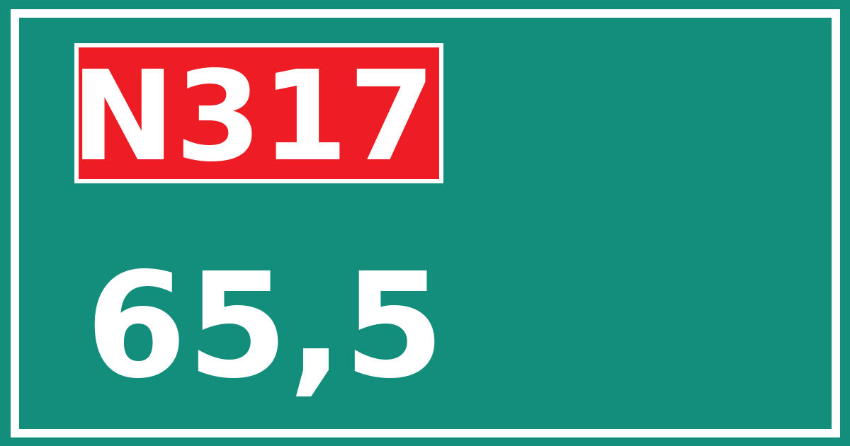 Hectometerbord N317 65,5