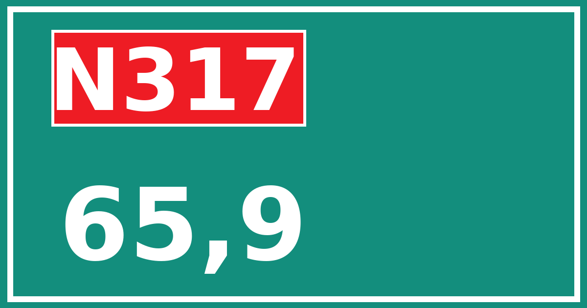Hectometerbord N317 65,9