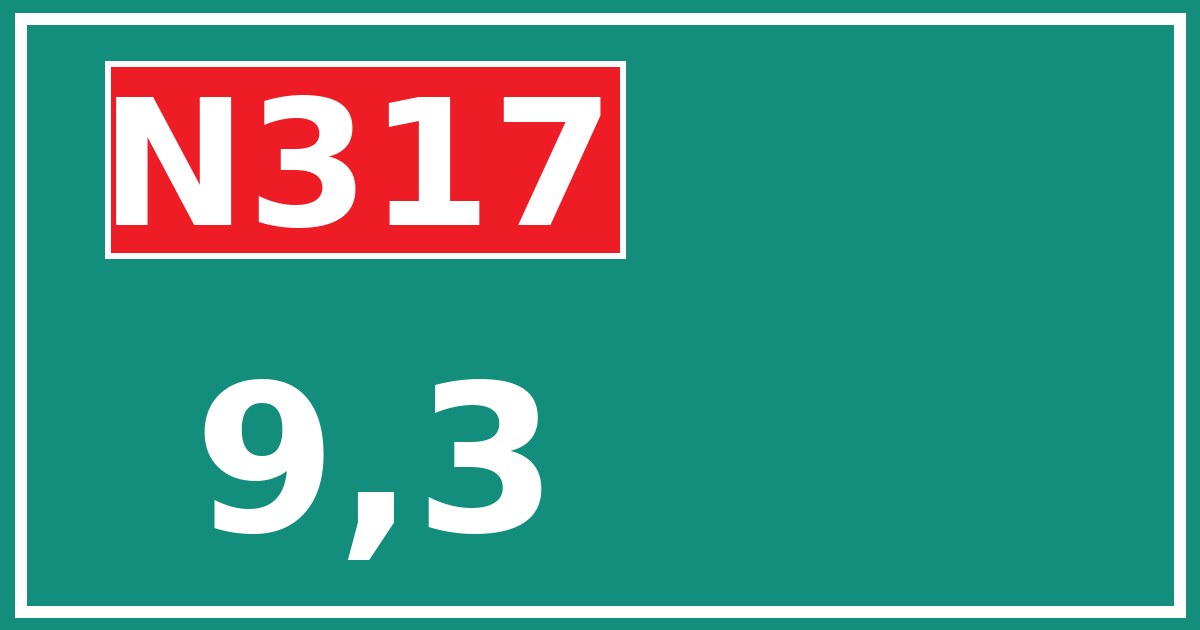 Hectometerbord N317 9,3