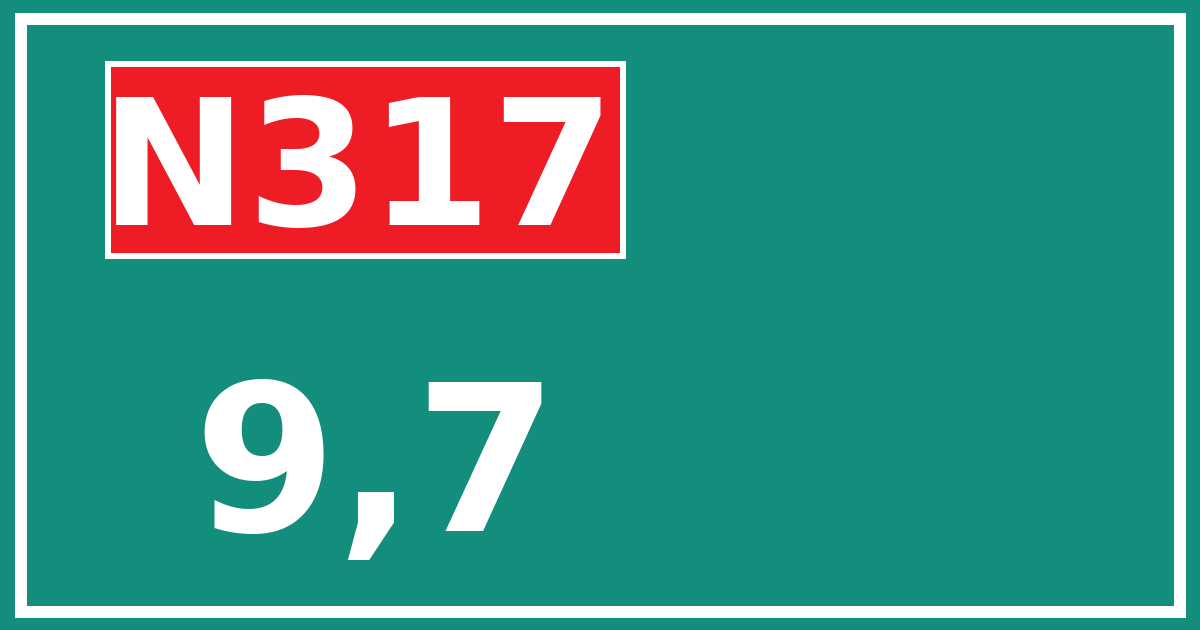 Hectometerbord N317 9,7