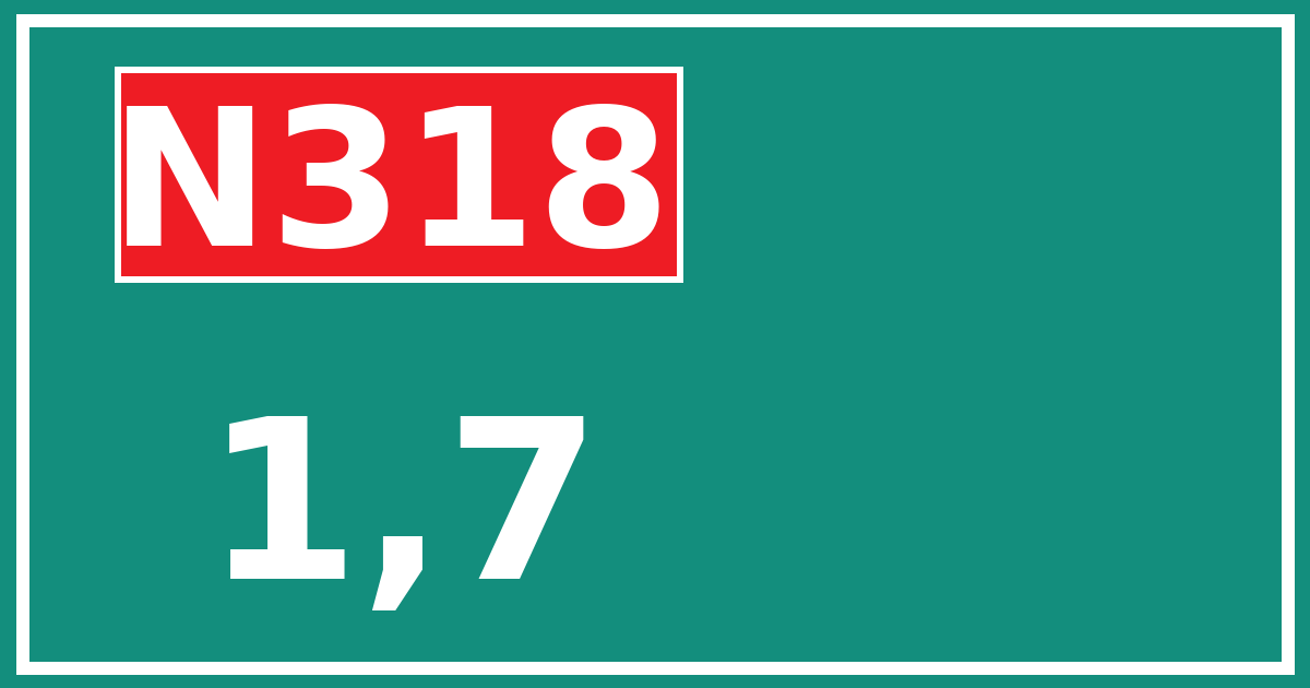 Hectometerbord N318 1,7