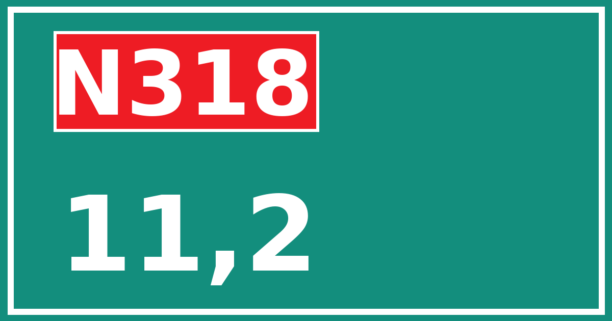 Hectometerbord N318 11,2