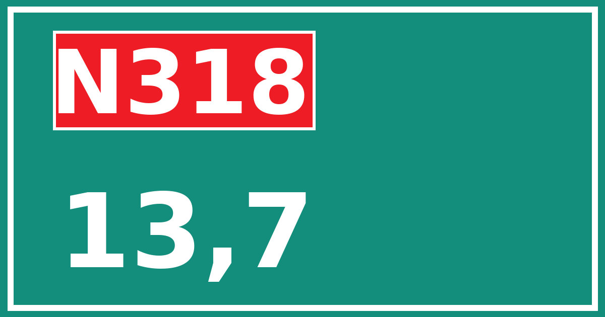 Hectometerbord N318 13,7