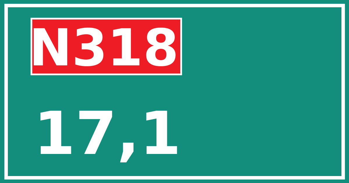 Hectometerbord N318 17,1