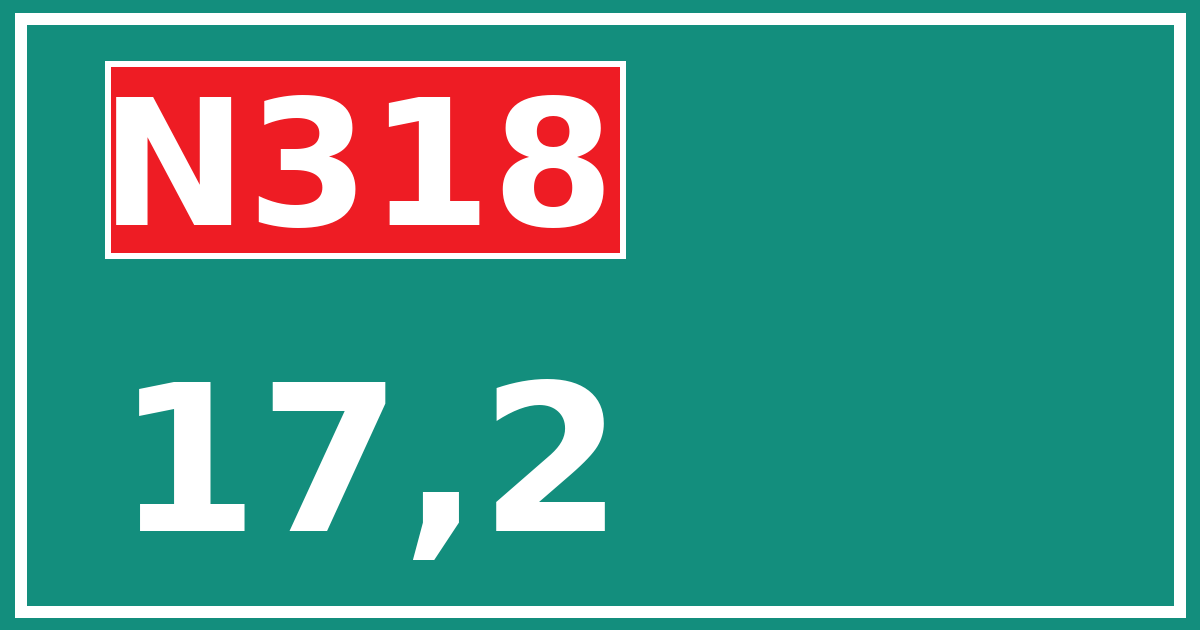 Hectometerbord N318 17,2
