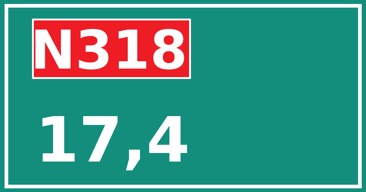 Hectometerbord N318 17,4