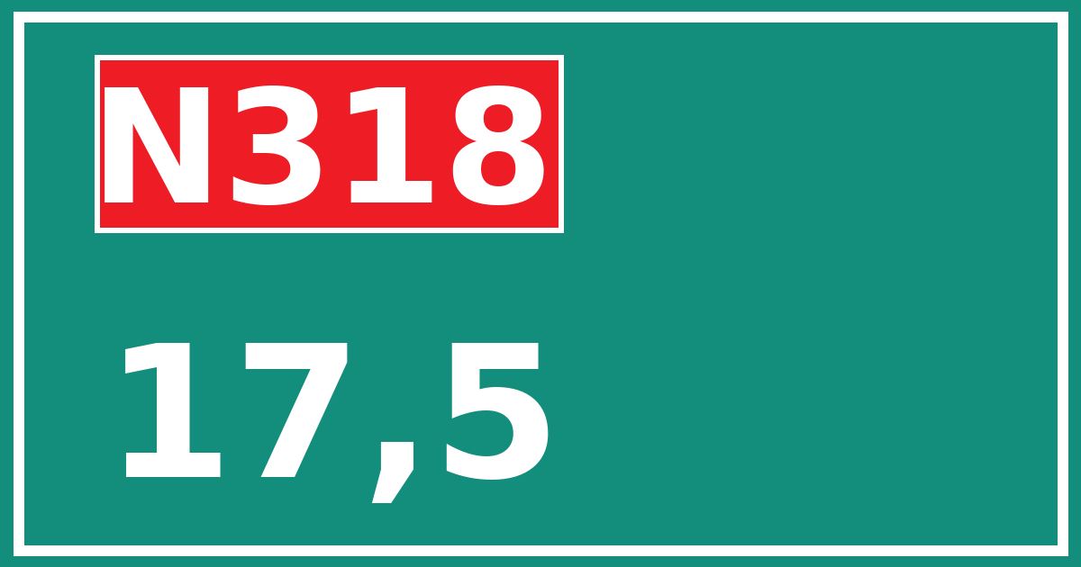 Hectometerbord N318 17,5