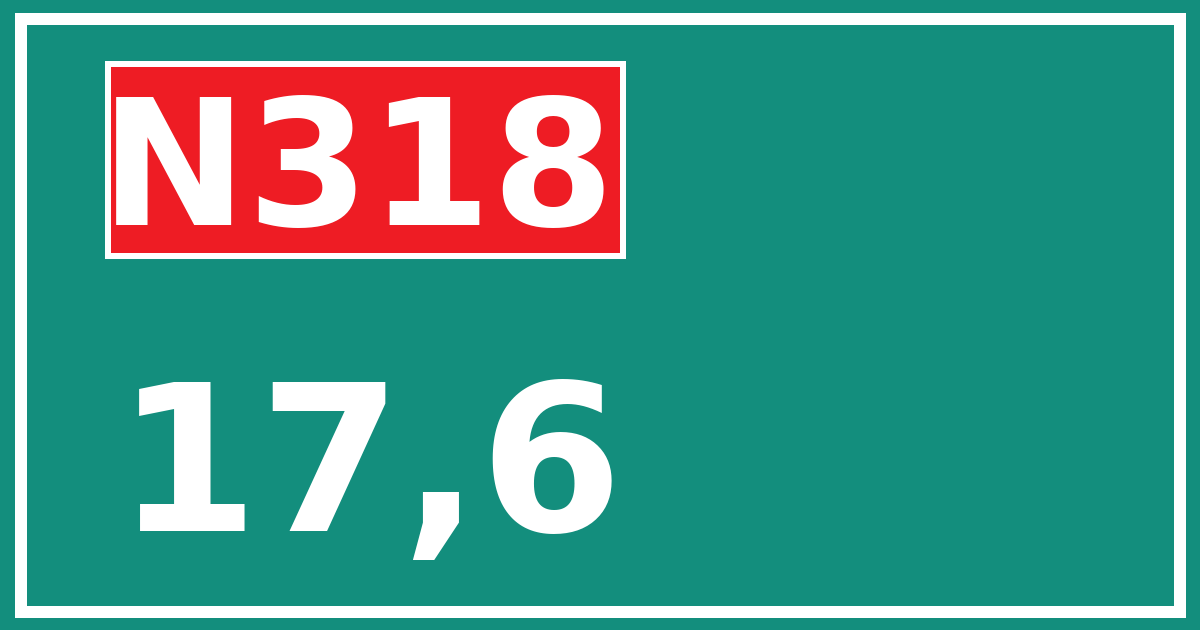 Hectometerbord N318 17,6