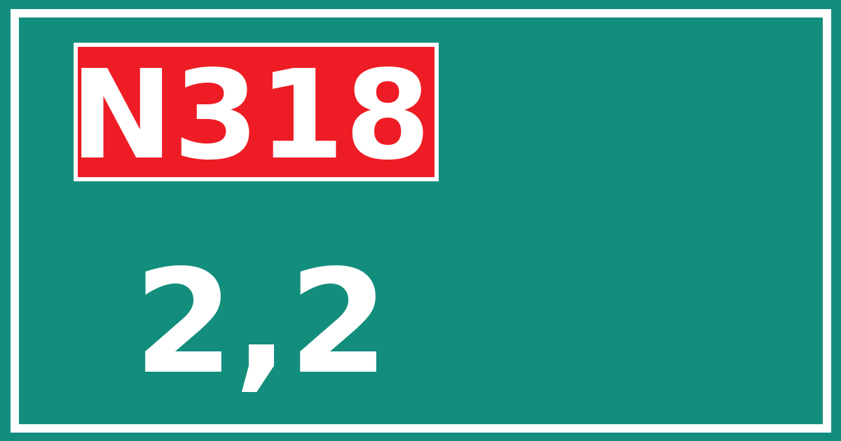 Hectometerbord N318 2,2