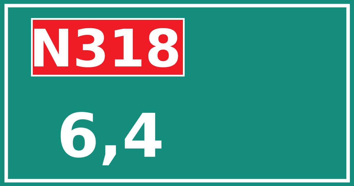 Hectometerbord N318 6,4