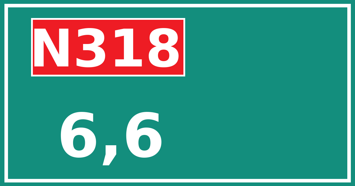 Hectometerbord N318 6,6