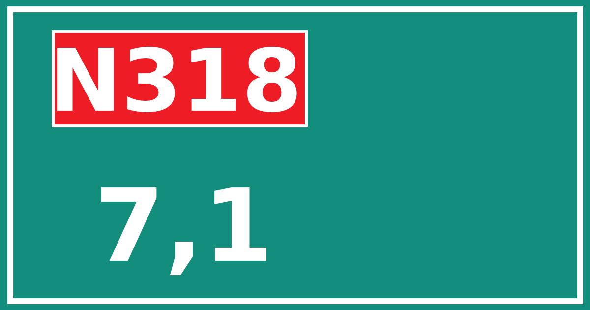 Hectometerbord N318 7,1
