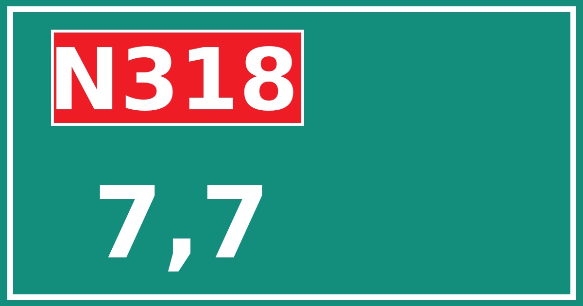 Hectometerbord N318 7,7