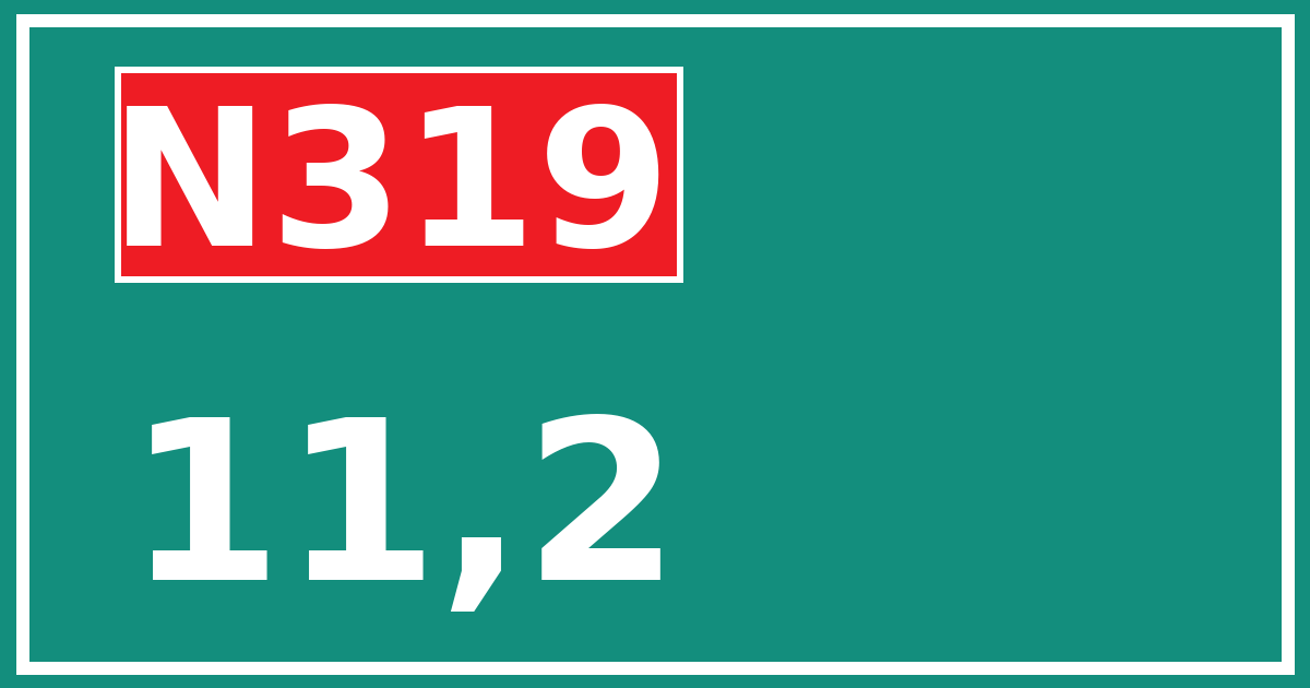 Hectometerbord N319 11,2