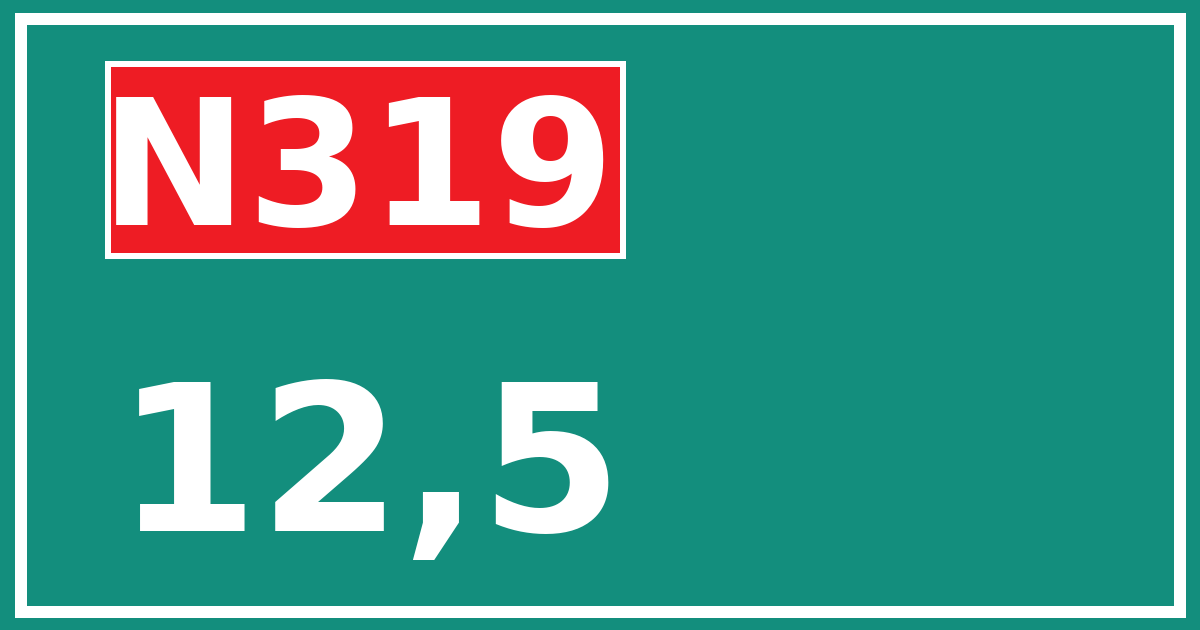 Hectometerbord N319 12,5
