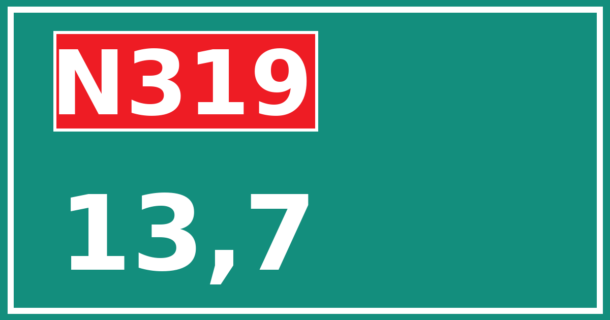 Hectometerbord N319 13,7