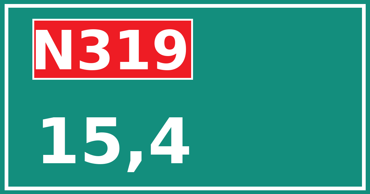 Hectometerbord N319 15,4