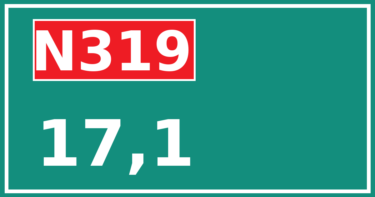 Hectometerbord N319 17,1