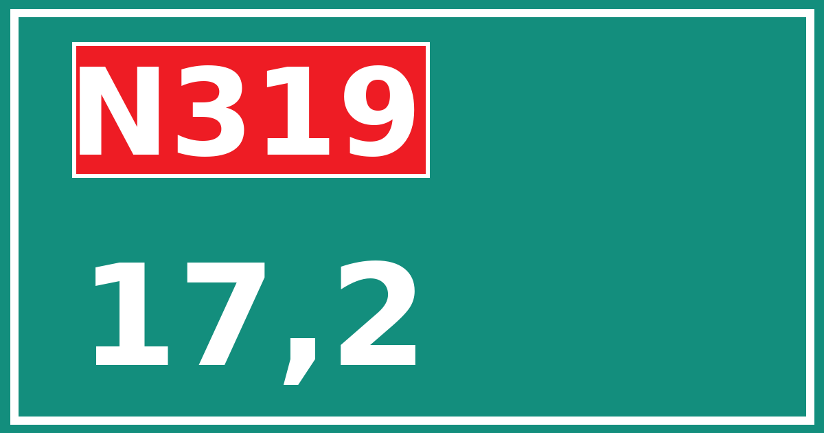 Hectometerbord N319 17,2