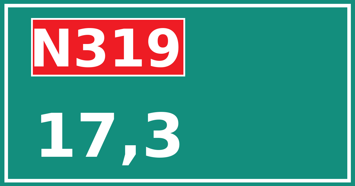 Hectometerbord N319 17,3