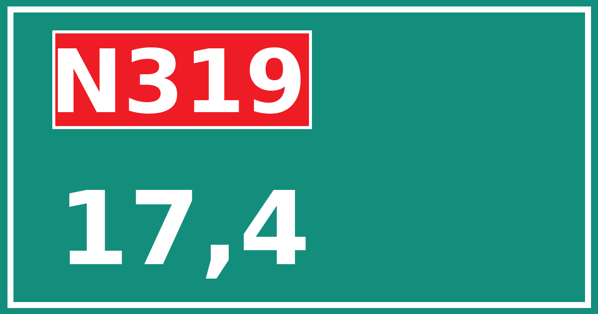 Hectometerbord N319 17,4