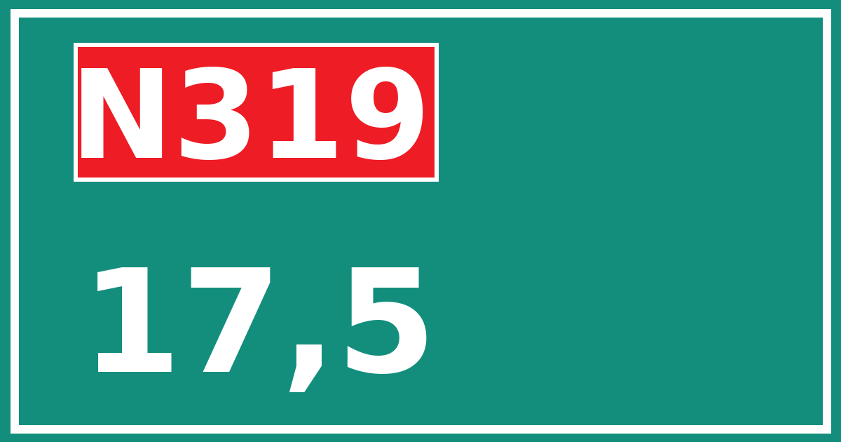 Hectometerbord N319 17,5
